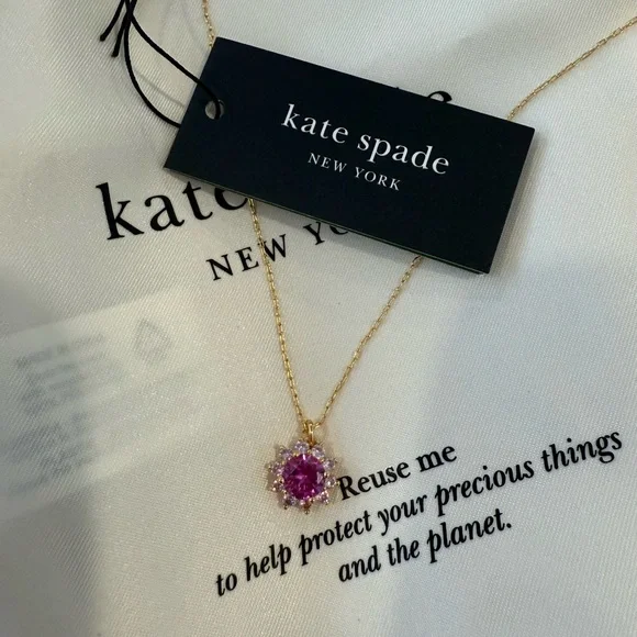 Kate Spade Pink Halo Pendant Necklace NEW $58 RV - Picture 3 of 8